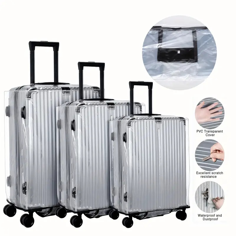 Luggage Protective Cover Transparent - 18〜30インチの透明PVCカバー,スーツケース,トラベルアクセサリー,防水,防塵
