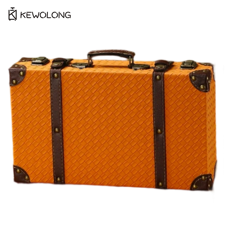 Retro Vintage Trunk Suitcase - ヴィンテージヨーロピアンレトロスーツケース収納ボックス、昔ながらの革風装飾トランク（家庭用寝室用）