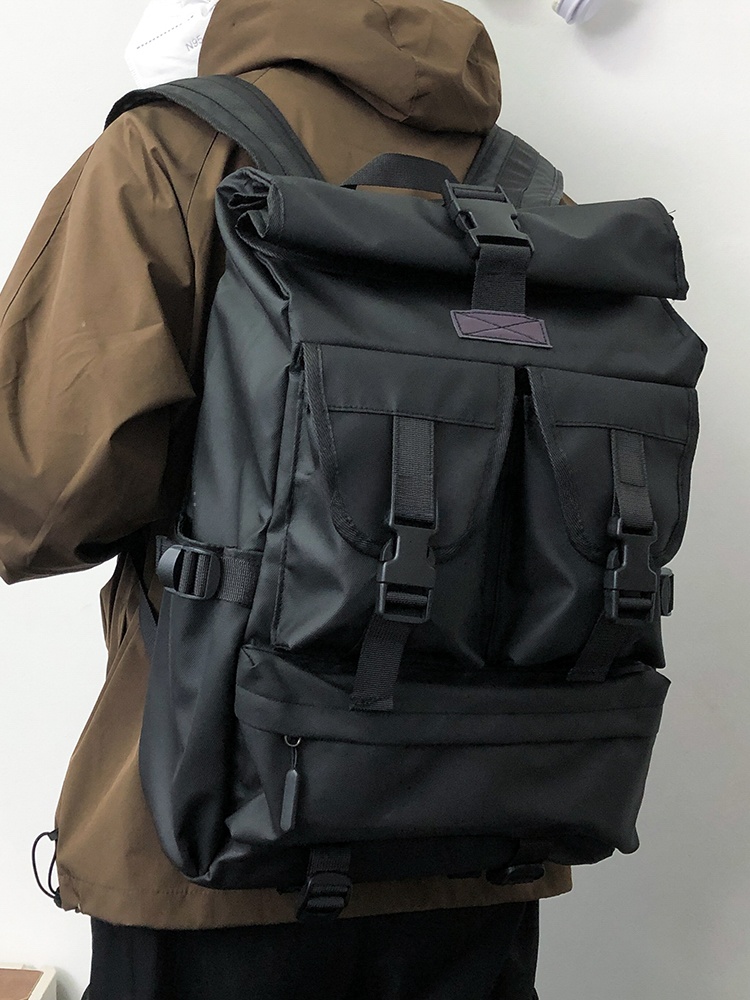 Foldable Rolling Luggage Bag - 高機能大容量レジャー旅行ワークウェアロールマウス防水大学生バックパックメンズ用ラップトップバッグ