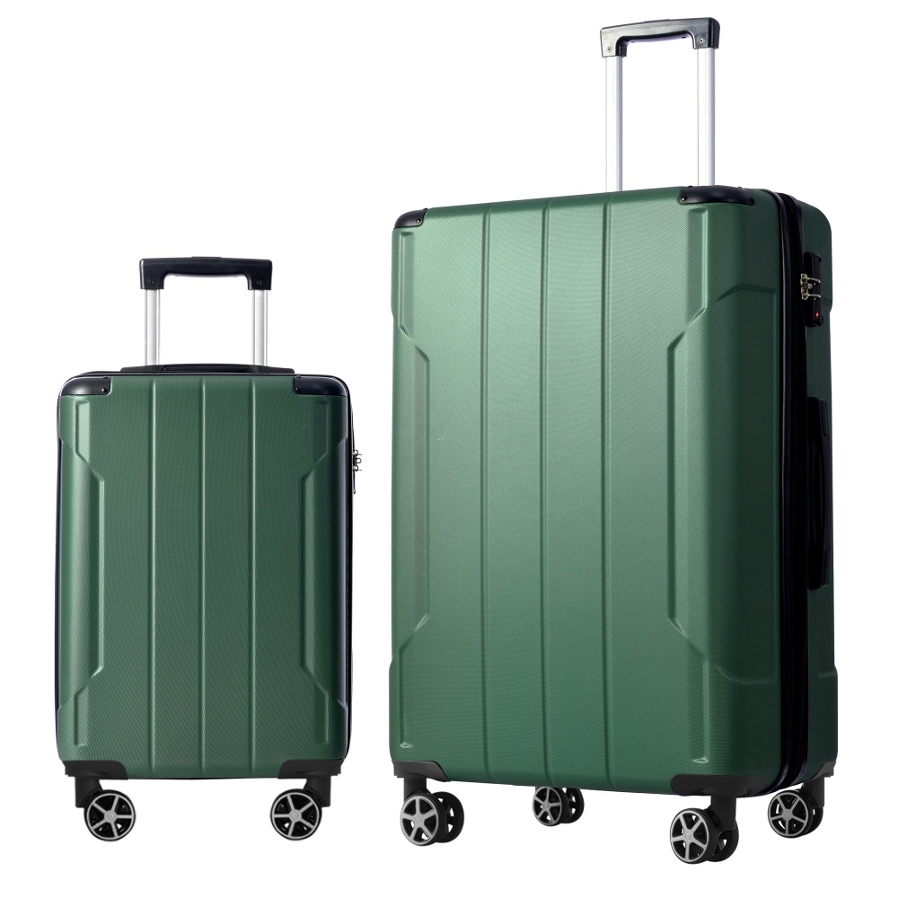 Expandable Hard Shell Luggage Set - 2ピース拡張可能なハードシェルABSラゲージセット、TSAロックと360度回転ホイール付きハードスーツケース、男女兼用旅行用