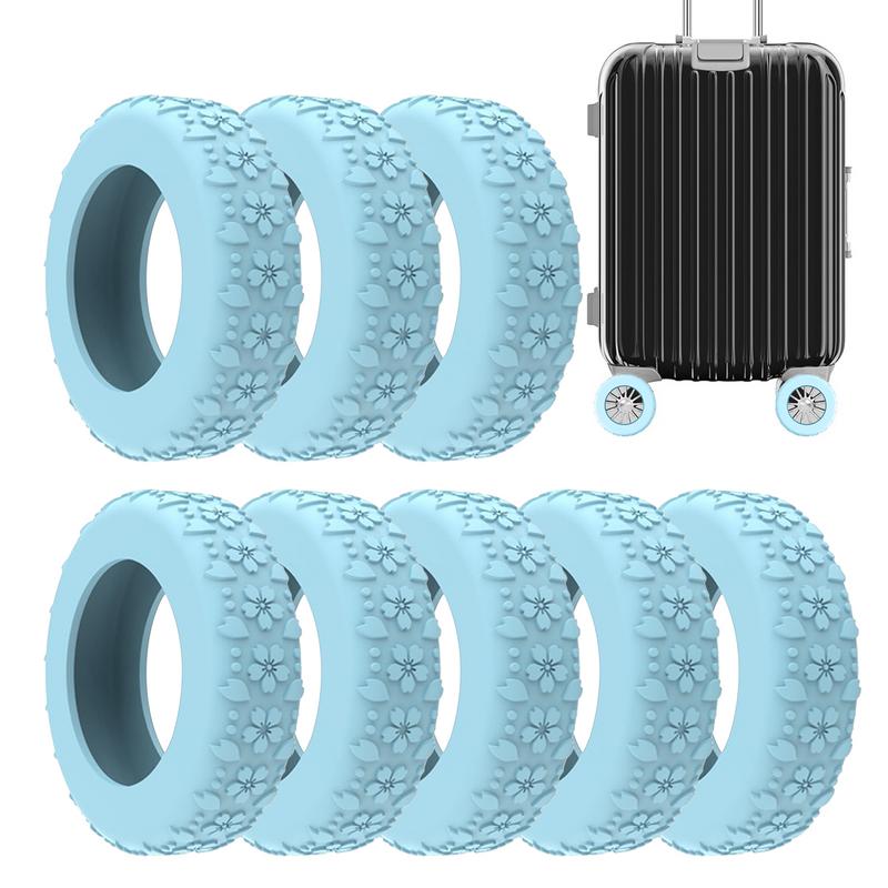 Waterproof Suitcase Cover Protector - 防水ラゲッジホイールカバー、シリコンケースプロテクター、スピナーホイール用サイレント保護カバー、8x