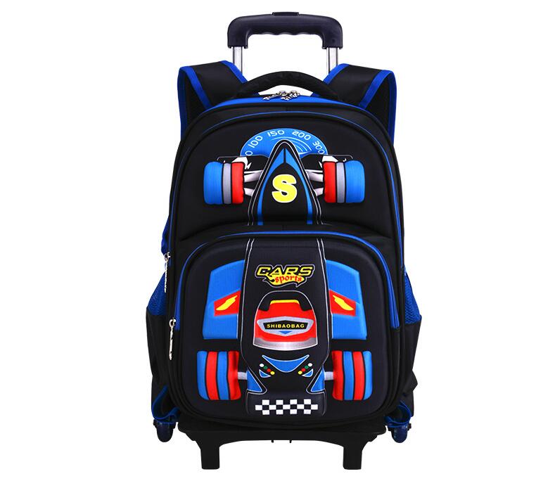 Foldable Rolling Luggage Bag - 子供用スクールローリングバックパック子供用旅行用トロリーバッグ子供用車輪付きスクールバッグ男の子用スクールホイール付きバックパック