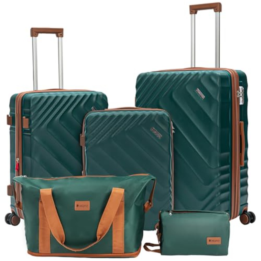 Expandable Hard Shell Luggage Set - 5ピースハードシェル拡張可能ラゲージセット、機内持ち込み可能