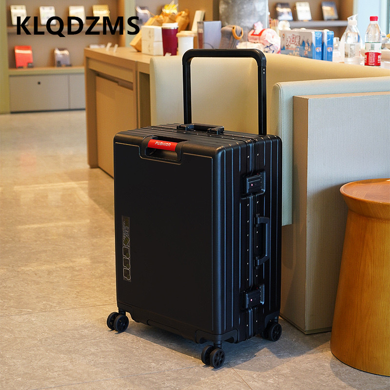 Aluminum Frame Carry On Luggage - KLQDZMS スーツケース アルミフレーム搭乗ボックス 20インチ22インチ24インチ26インチ 大容量トロリーケース ABS