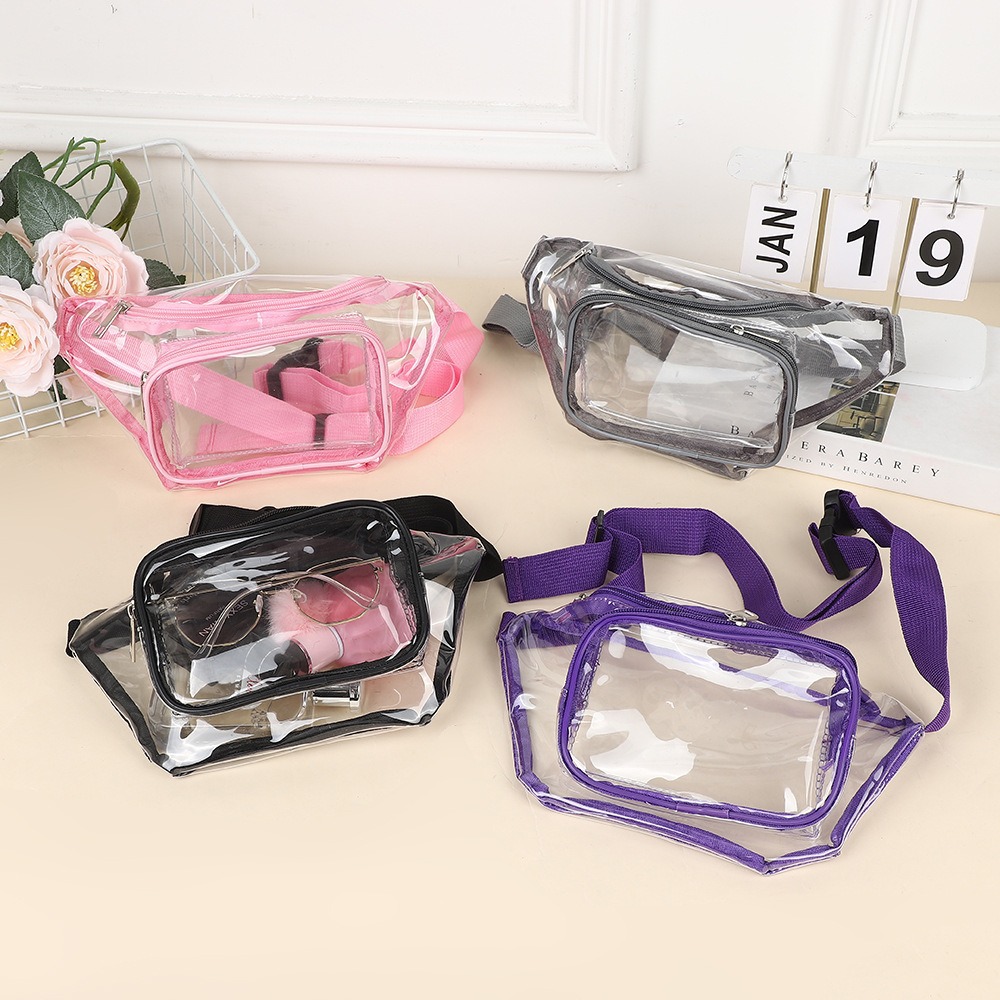 Handbags - クリアファニーパック透明PVCマルチカラー調節可能ベルトバッグ防水ハンズフリースタジアム承認済みコンサート女性女の子ジム用