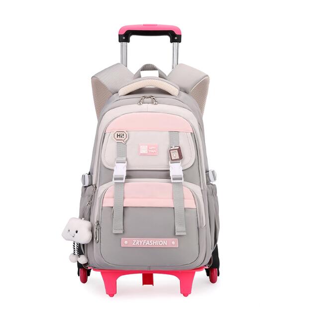 Foldable Rolling Luggage Bag - 女の子用旅行用ローリングラゲッジバックパック 旅行用トロリーバッグ 学校用女の子用ホイール付きバックパック 男の子用子供用トロリーバッグ