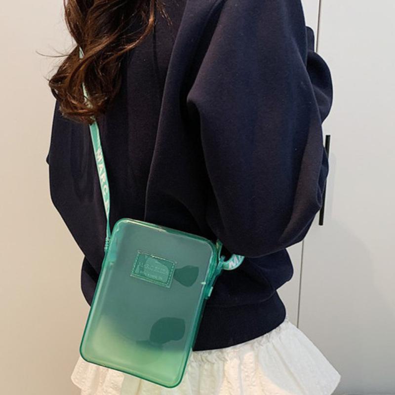 Handbags - 新しいファッショナブルな PVC メッセンジャーバッグ透明ショルダーバッグ防水スクエアバッグハンドバッグ電話バッグ女性口紅キー収納袋