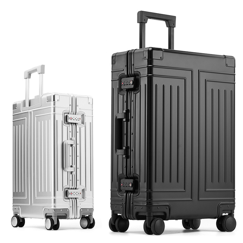 Spinner Wheel Rolling Suitcase 20 Inch - 20/24/26/28インチアルミ製スーツケース、合金製トロリーケース、30インチ大容量ローリングラゲージ、ホイール付きトラベルスーツケース