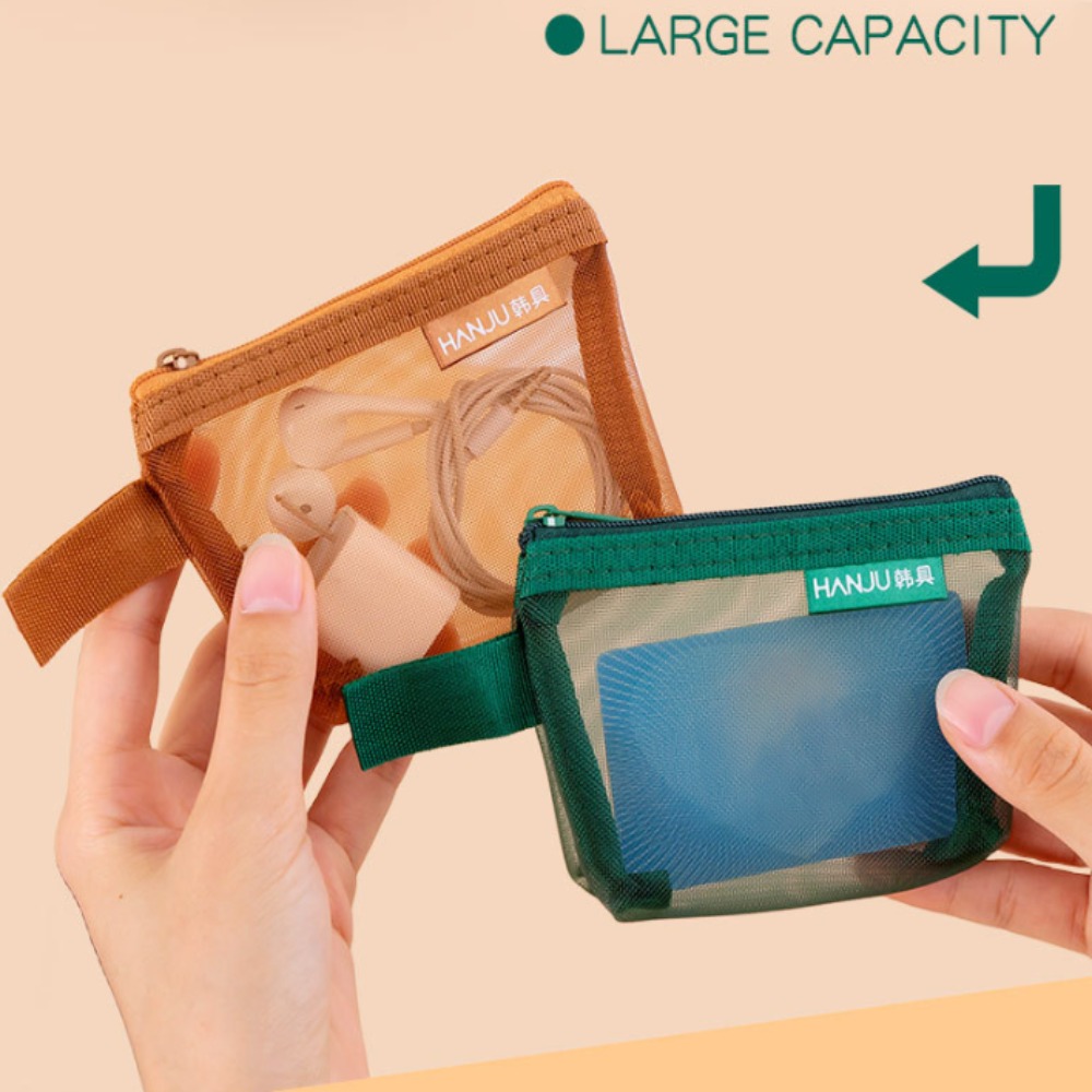 Wallets - 新しいメッシュ生地トラベルグリッドバッグ ミニナイロンメッシュトイレタリーバッグ 三角メッシュ財布