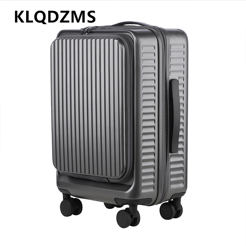 Front Opening Laptop Luggage 24 Inch - KLQDZMS 20インチ24インチ26インチ大容量トロリースーツケース 高品質フロントオープン式ノートパソコン対応多機能ラゲージ搭乗用ボックス