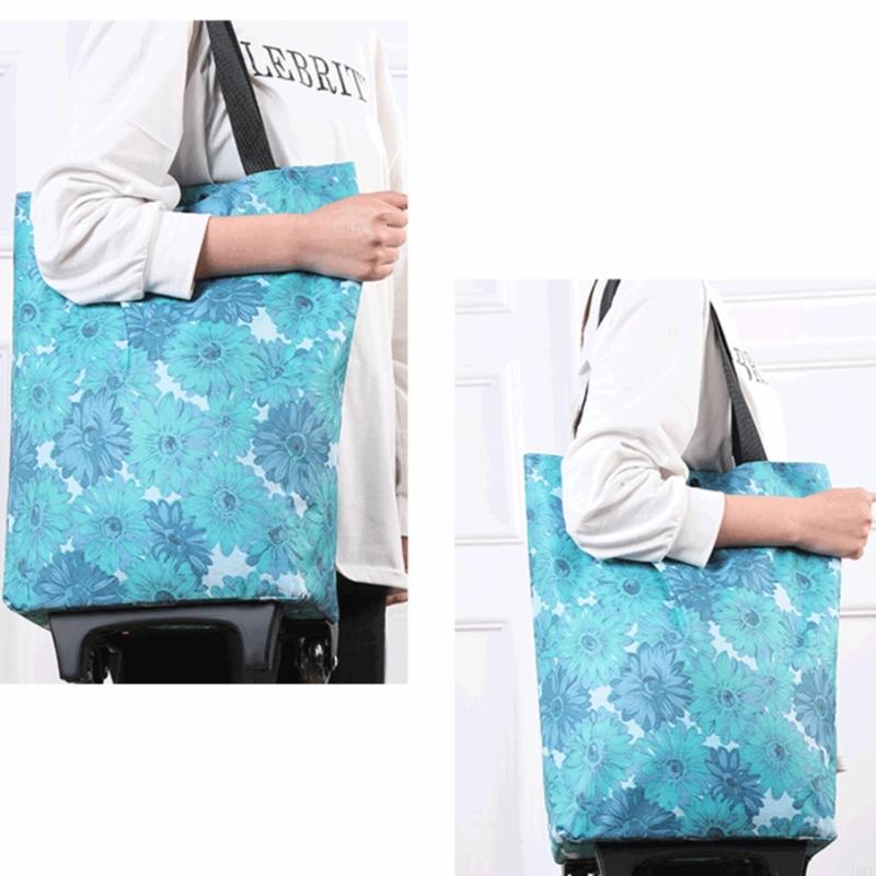軽量折りたたみトロリーカート格納式ハンドル静かなホイール実用 - Foldable Rolling Luggage Bag のレビューと価格