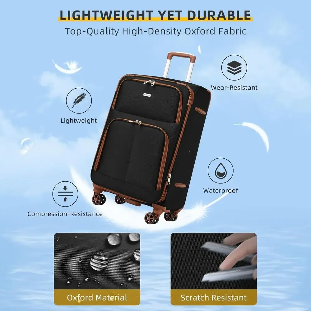 5点セット拡張可能スーツケースセット、スピナーホイール付き、 - Expandable Hard Shell Luggage Set のレビューと価格
