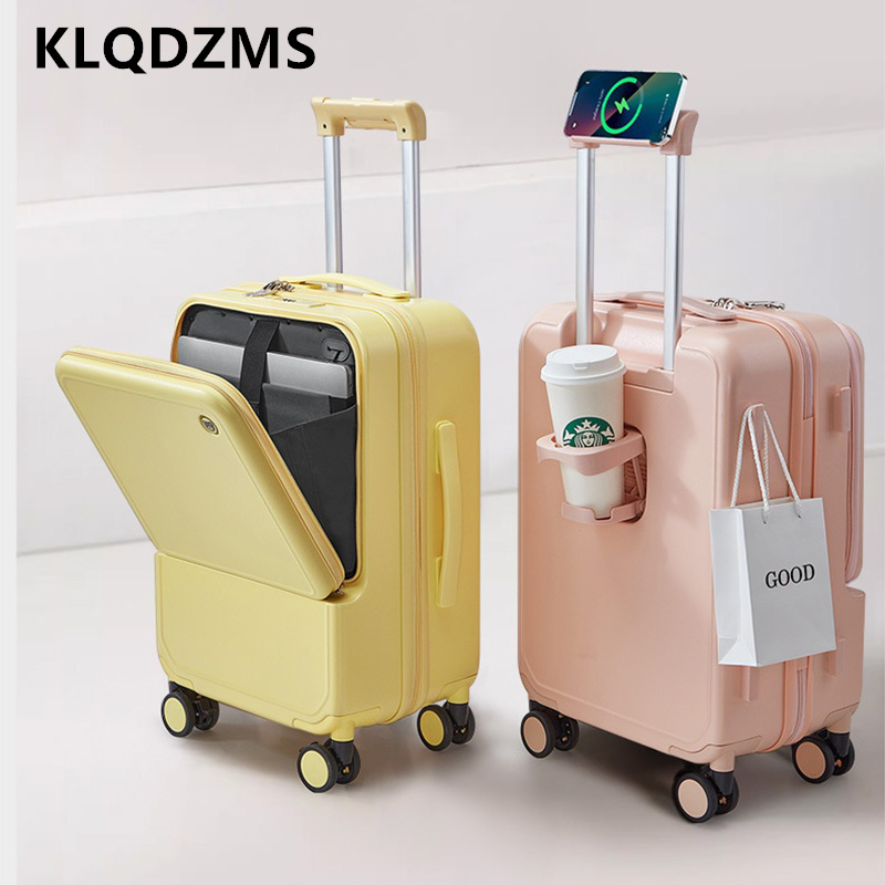 KLQDZMS アルミフレームスーツケース 20 インチフロ - Front Opening Laptop Luggage 24 Inch のレビューと価格