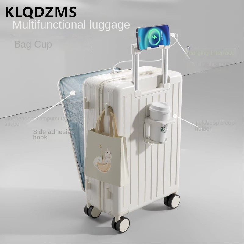 KLQDZMS 高品質スーツケースフロントオープニングボーデ - Front Opening Laptop Luggage 24 Inch のレビューと価格