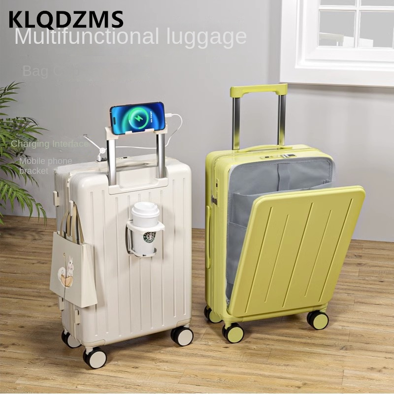 KLQDZMS 高品質スーツケースフロントオープニングボーデ - Front Opening Laptop Luggage 24 Inch のレビューと価格