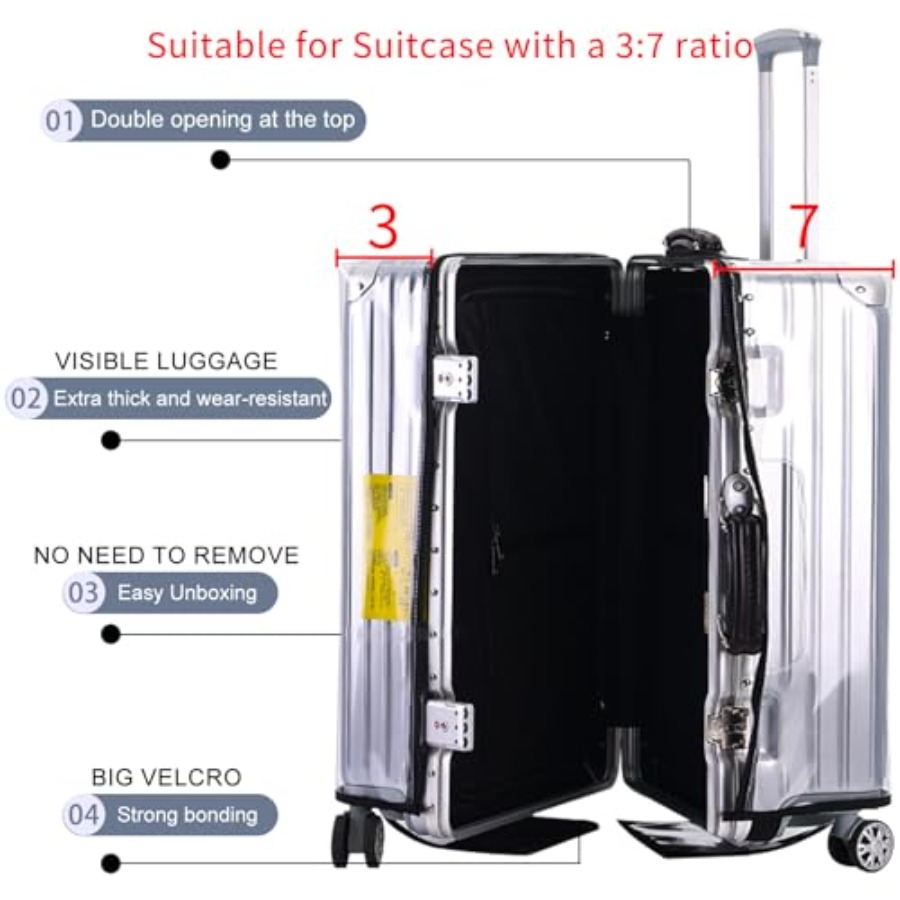 Veki クリアスーツケースカバー PVC プロテクター ジ - Luggage Protective Cover Transparent のレビューと価格