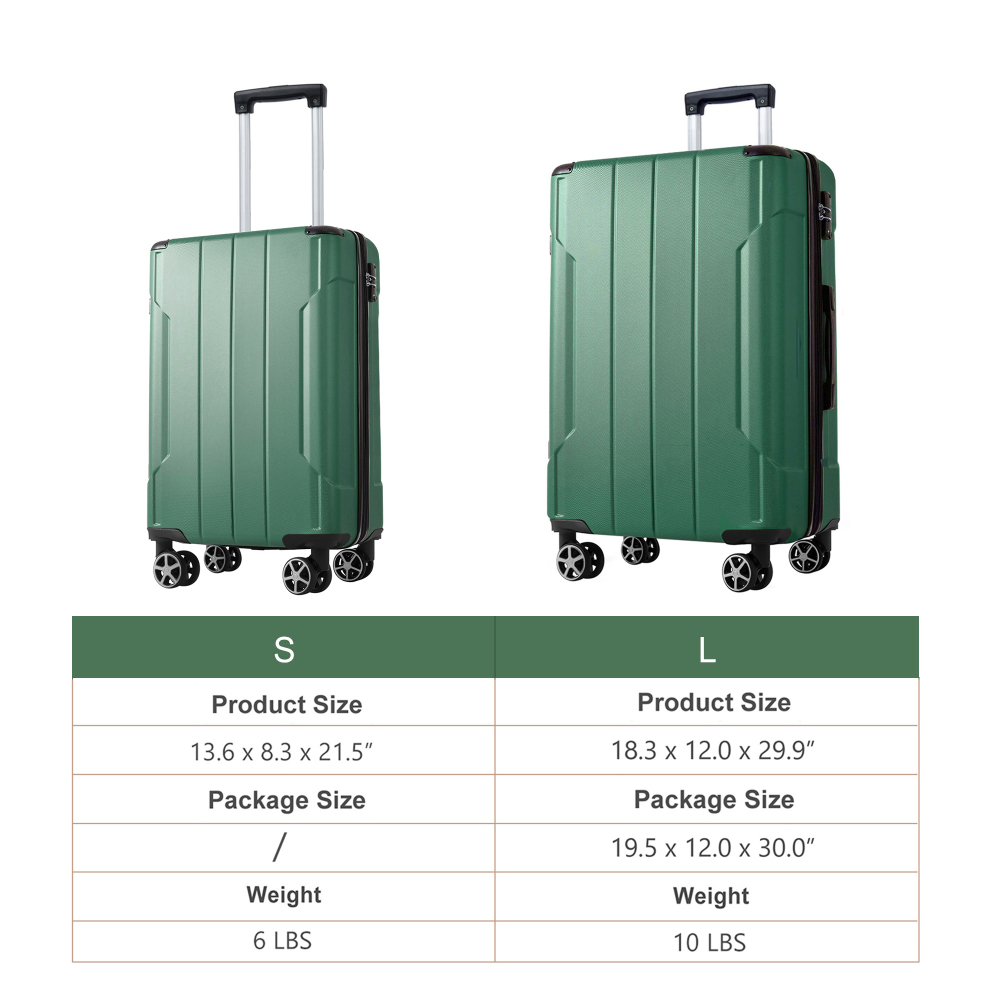2ピース拡張可能なハードシェルABSラゲージセット、TSAロ - Expandable Hard Shell Luggage Set のレビューと価格