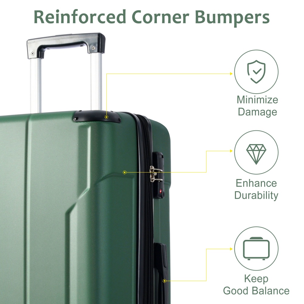2ピース拡張可能なハードシェルABSラゲージセット、TSAロ - Expandable Hard Shell Luggage Set のレビューと価格