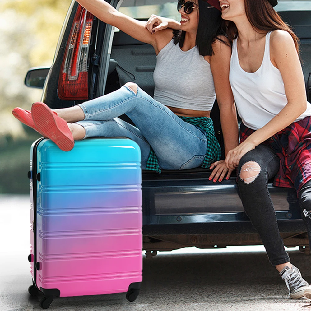ハードシェルラゲージセット 3ピース グラデーションカラー  - Expandable Hard Shell Luggage Set のレビューと価格