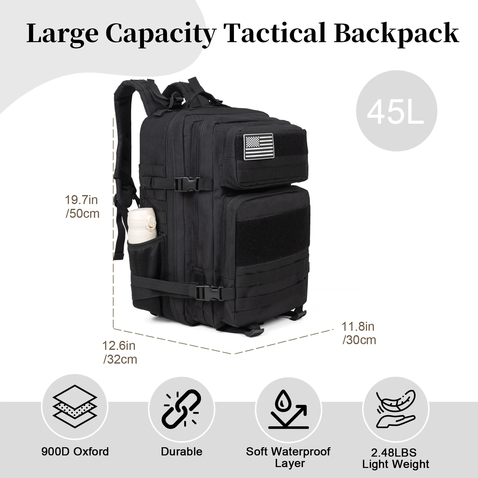 60L アーミーミリタリータクティカルバックパック メンズト - Backpacks のレビューと価格