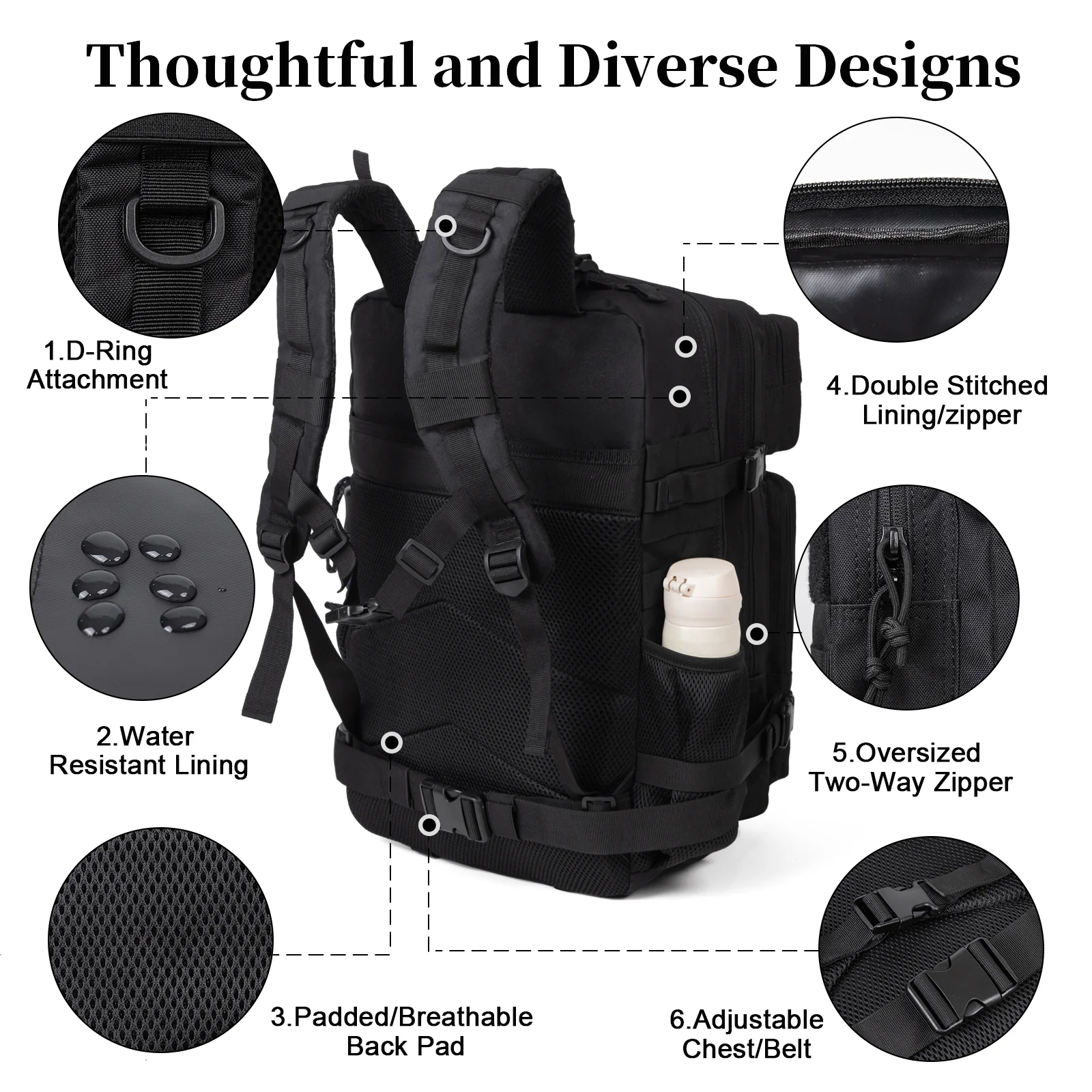60L アーミーミリタリータクティカルバックパック メンズト - Backpacks のレビューと価格