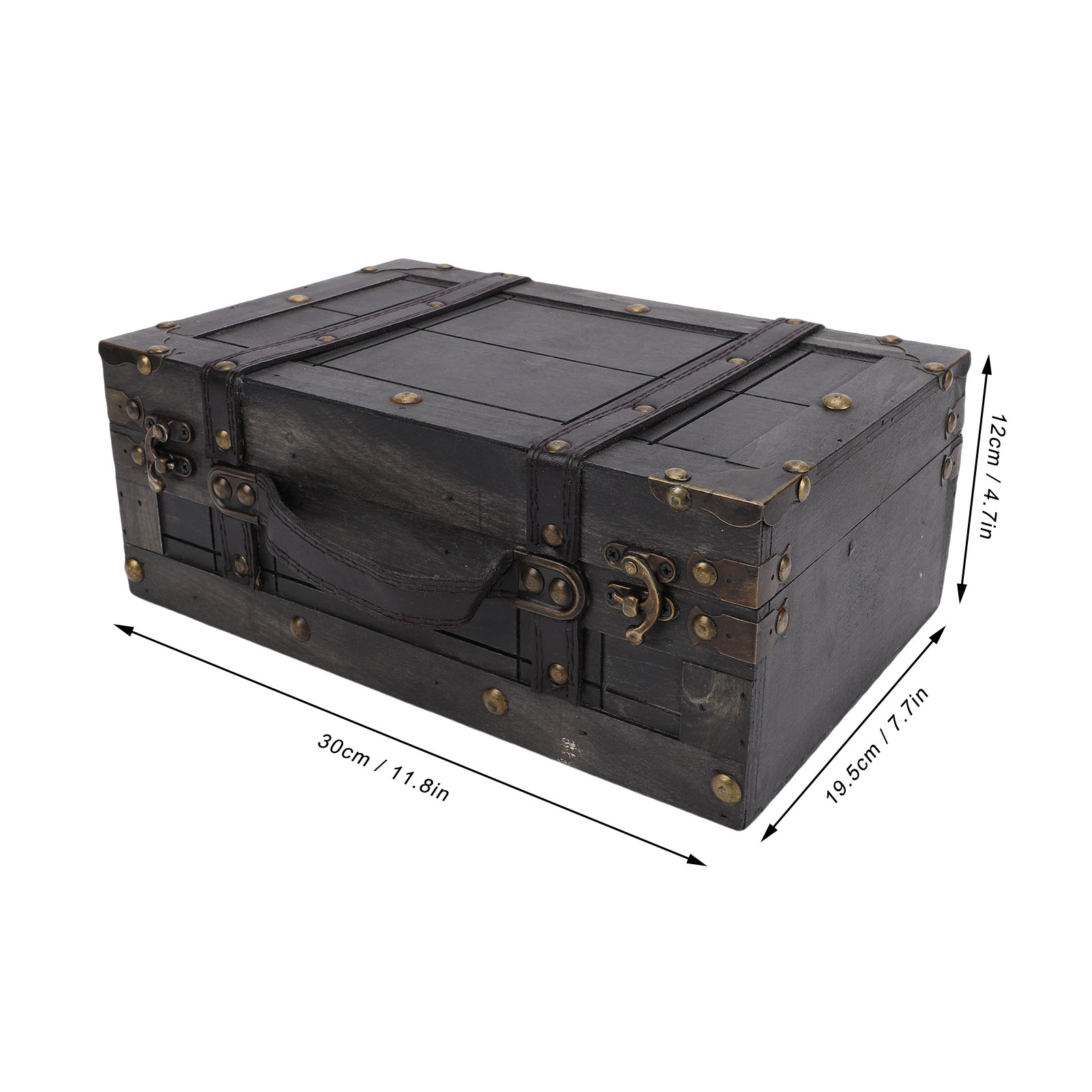 木製収納トランク 木製チェスト ヴィンテージ木製収納トランク - Retro Vintage Trunk Suitcase のレビューと価格