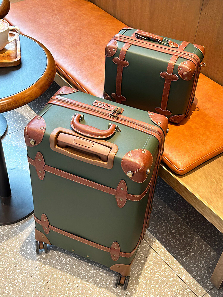 ヴィンテージ PU レザースーツケース女性のためのレトロなデ - Retro Vintage Trunk Suitcase のレビューと価格