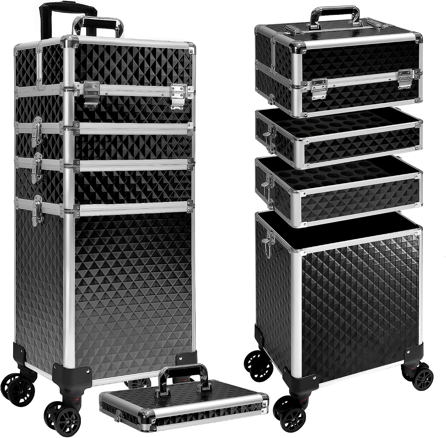 ローリングメイクアップトレインケース、コスメティックトロリー - Luggage のレビューと価格
