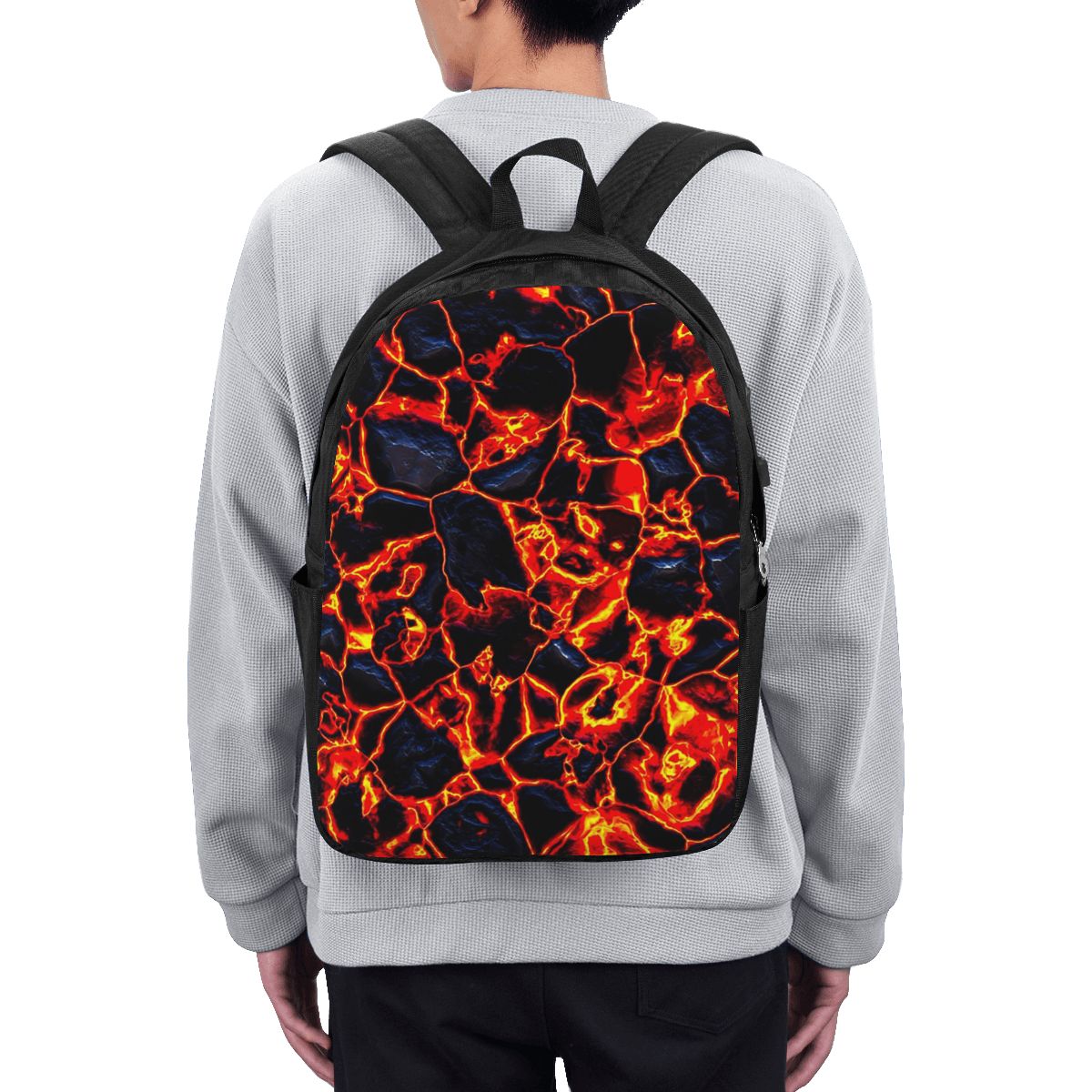マグマ火山溶岩火災バックパック旅行ノートブックバッグコンピュ - Travel Bags のレビューと価格