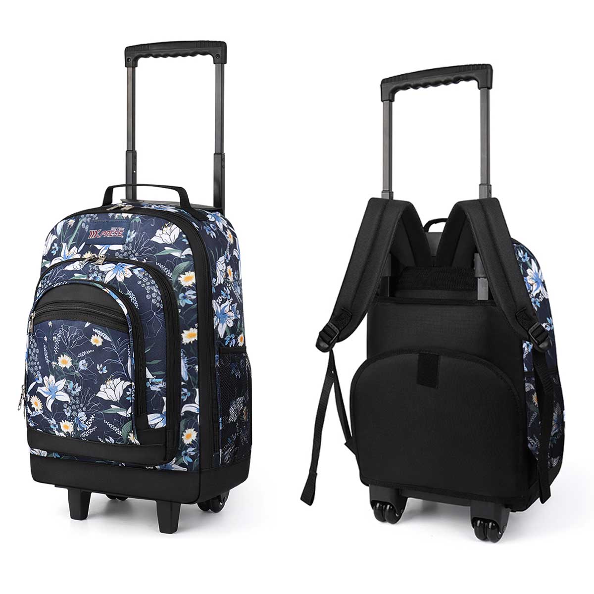 大人用ローリングバックパック、ホイール付き大容量バックパック - Foldable Rolling Luggage Bag のレビューと価格