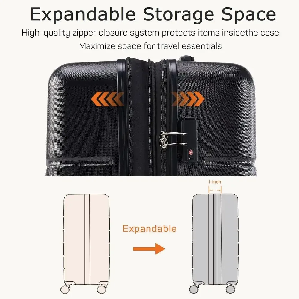 3ピース ハードシェル スピナーラゲッジセット TSAロック - Expandable Hard Shell Luggage Set のレビューと価格