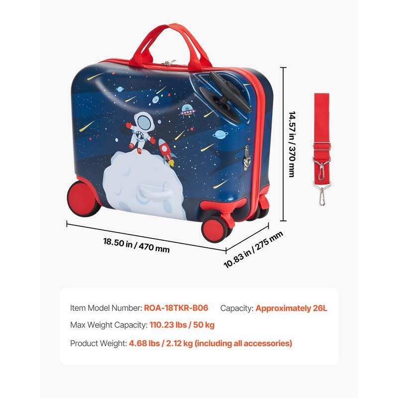 18インチ軽量子供用スクータースーツケース（ホイール付き） - Kids Ride On Suitcase Scooter のレビューと価格