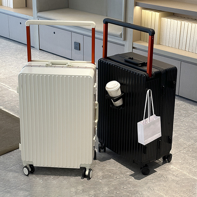 新型ワイドハンドル付きキャリーケース、カップホルダー付き旅行 - Spinner Wheel Rolling Suitcase 20 Inch のレビューと価格