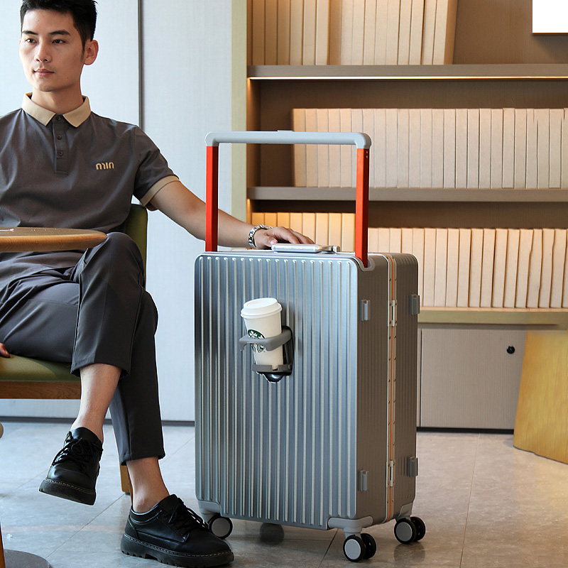 新型ワイドハンドル付きキャリーケース、カップホルダー付き旅行 - Spinner Wheel Rolling Suitcase 20 Inch のレビューと価格