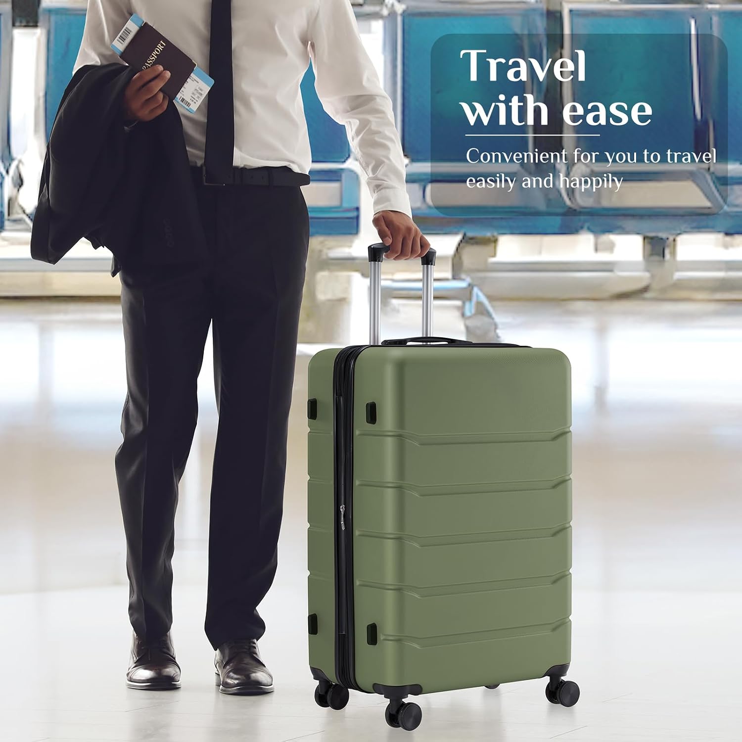28インチ 機内持ち込み可能 ハードシェルABSスーツケース - Expandable Hard Shell Luggage Set のレビューと価格