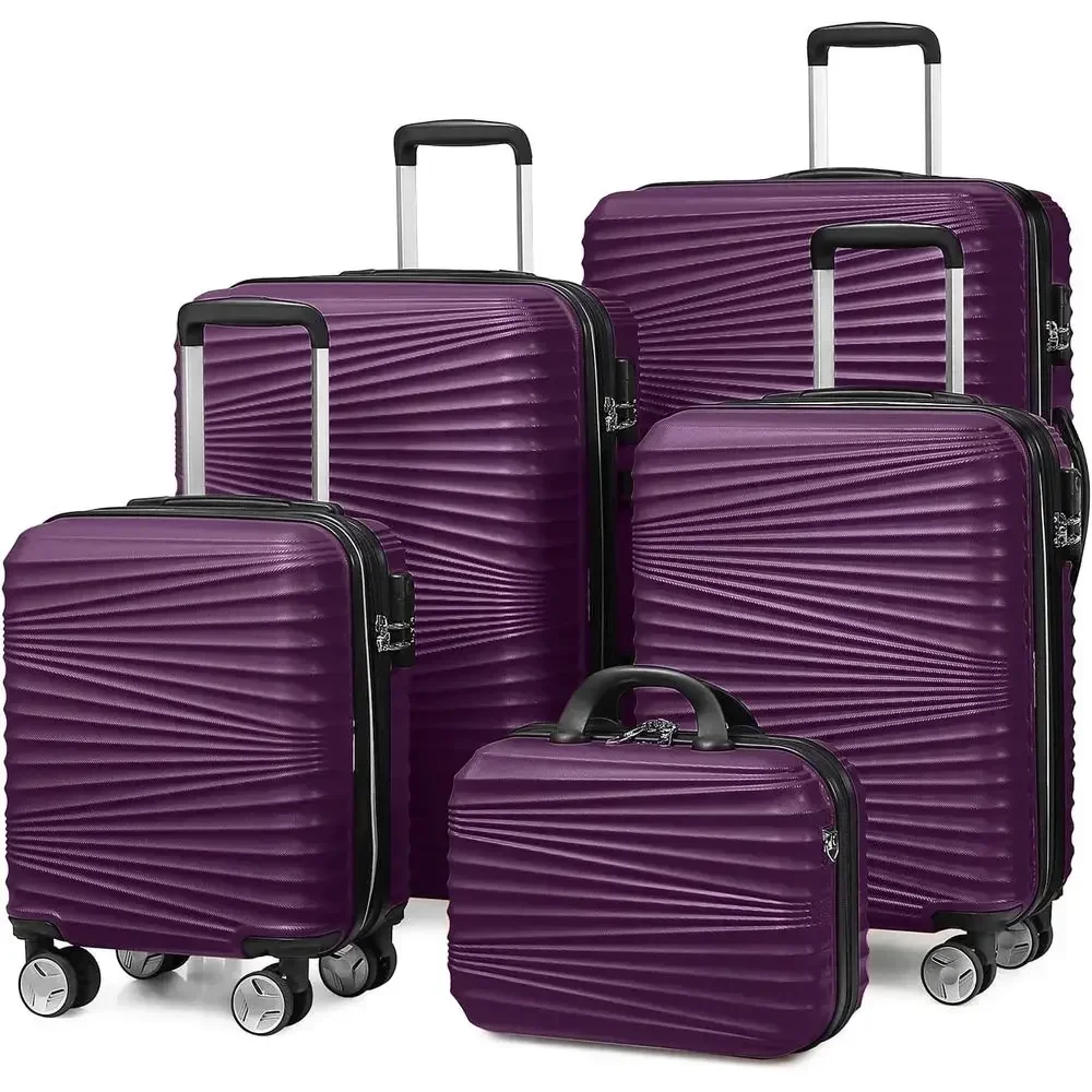 5点セット ハードシェル拡張可能スーツケースセット スピナー - Expandable Hard Shell Luggage Set のレビューと価格