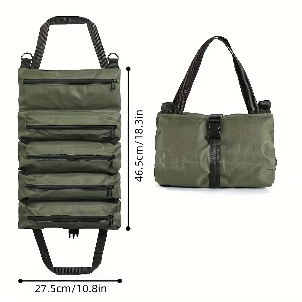 1pc 多目的キャンバスロールツールバッグ車のツールオーガナ - Foldable Rolling Luggage Bag のレビューと価格