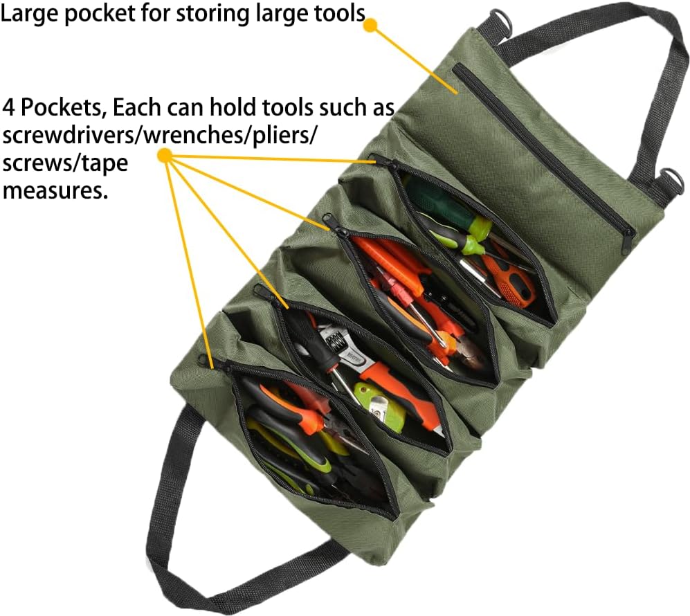 1pc 多目的キャンバスロールツールバッグ車のツールオーガナ - Foldable Rolling Luggage Bag のレビューと価格