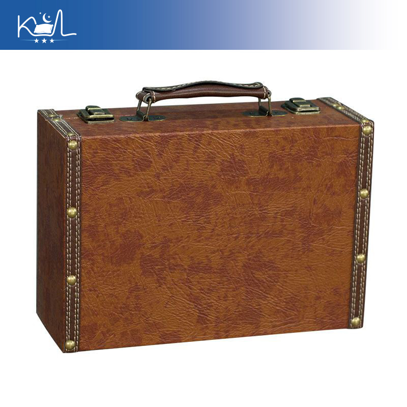 ヴィンテージブラウン装飾スーツケース収納ボックス、アンティー - Retro Vintage Trunk Suitcase のレビューと価格
