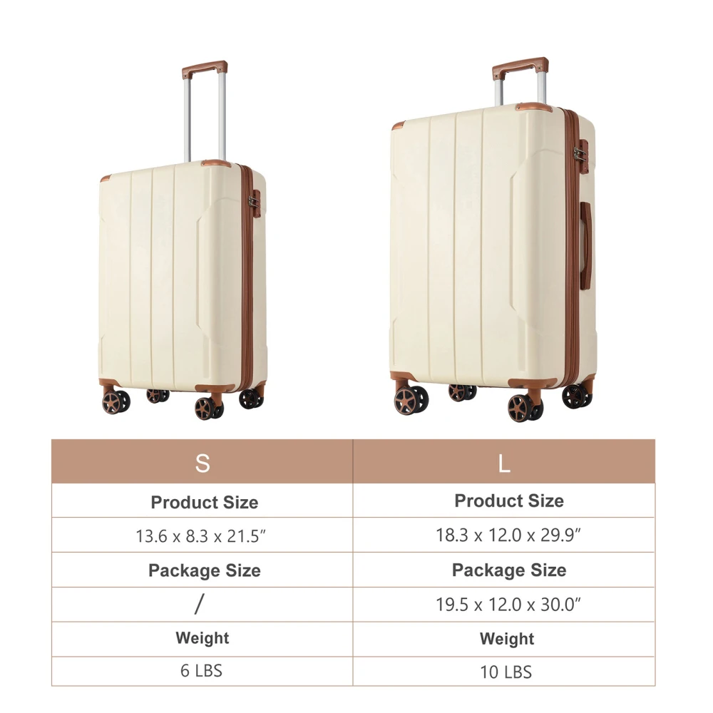 ハードシェルABS製スーツケースセット 2ピースセット 拡張 - Expandable Hard Shell Luggage Set のレビューと価格