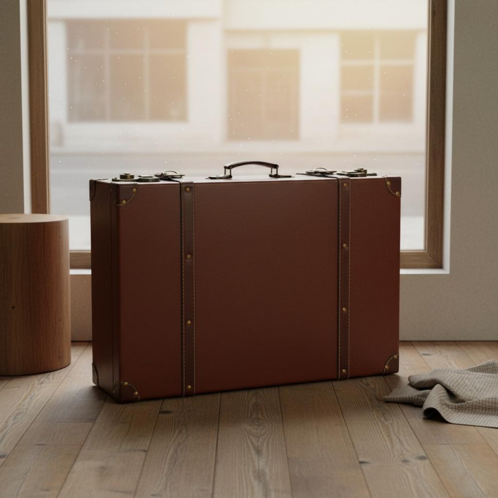3ピースヴィンテージスーツケースセット写真撮影用小道具レトロ - Retro Vintage Trunk Suitcase のレビューと価格