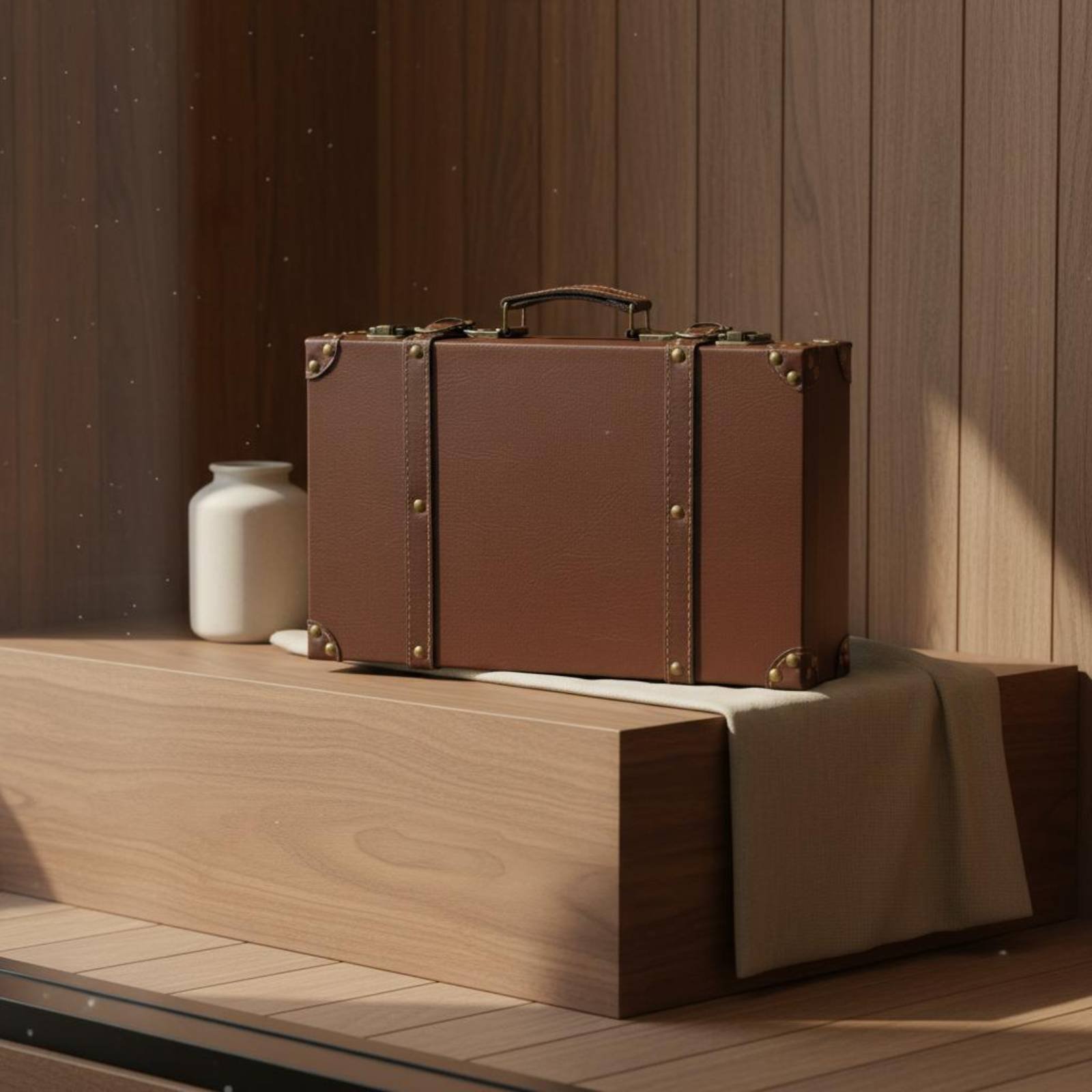 3ピースヴィンテージスーツケースセット写真撮影用小道具レトロ - Retro Vintage Trunk Suitcase のレビューと価格