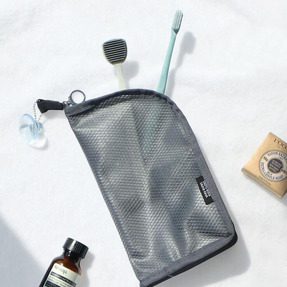 ポータブルスタンドメイクブラシバッグメッシュジッパー化粧品バ - Cosmetic Bags のレビューと価格