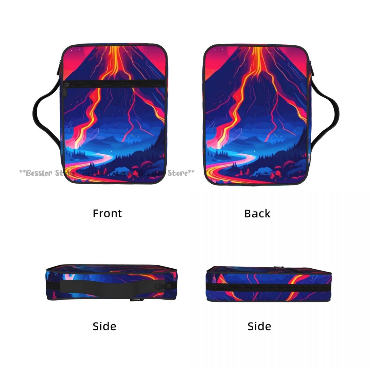 聖書カバー キャリングブックケース 教会バッグ 火山の噴火の - Handbags のレビューと価格