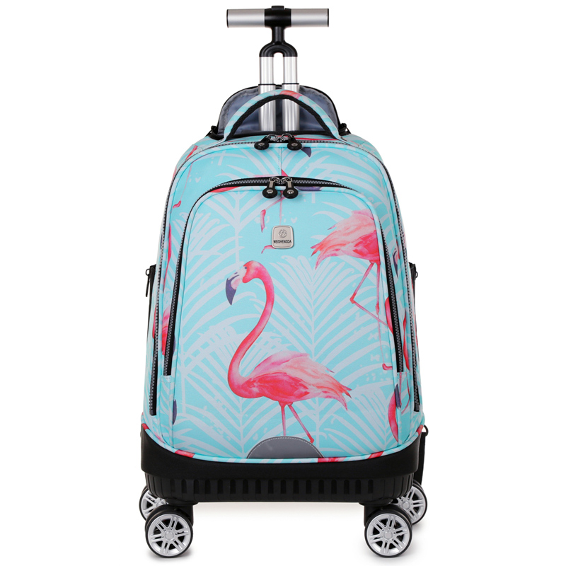 スピナーホイール付きローリングバックパック、女性男性用ローラ - Foldable Rolling Luggage Bag のレビューと価格