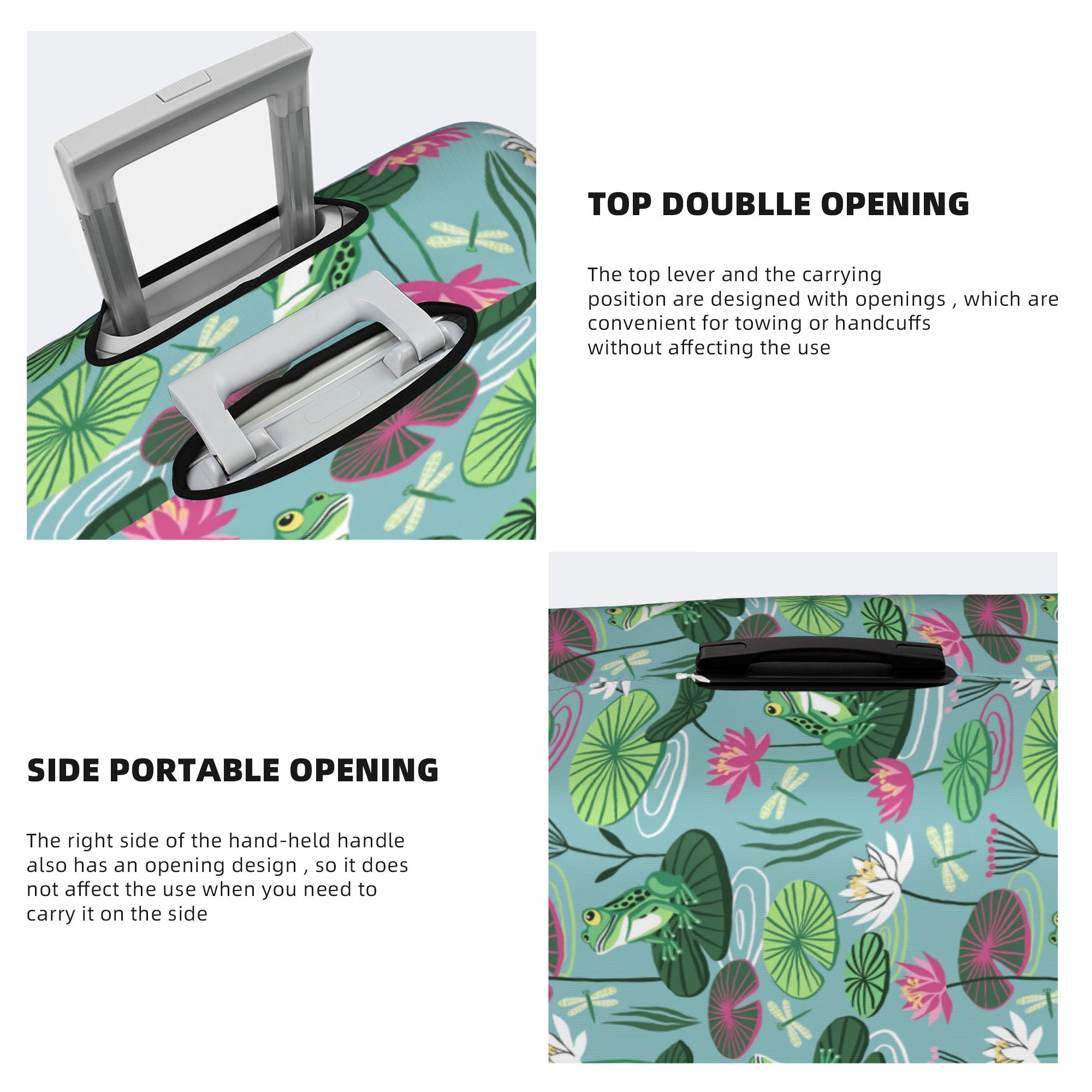 カエルと睡蓮旅行荷物カバー防塵動物愛好家スーツケースカバープ - Waterproof Suitcase Cover Protector のレビューと価格