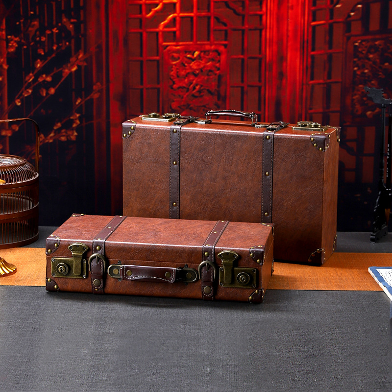 ヴィンテージ木製スーツケース多機能レトロ収納ボックス小売ディ - Retro Vintage Trunk Suitcase のレビューと価格