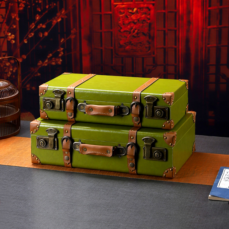 ヴィンテージ木製スーツケース多機能レトロ収納ボックス小売ディ - Retro Vintage Trunk Suitcase のレビューと価格