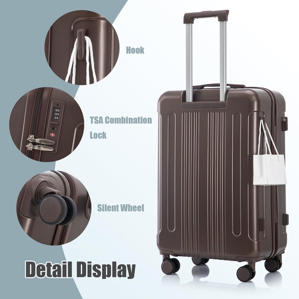 3ピース拡張可能ホイール付きハードシェルスーツケース TSA - Expandable Hard Shell Luggage Set のレビューと価格
