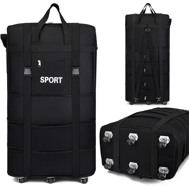 プラス航空会社チェックバッグオックスフォード大容量旅行ユニバ - Foldable Rolling Luggage Bag のレビューと価格